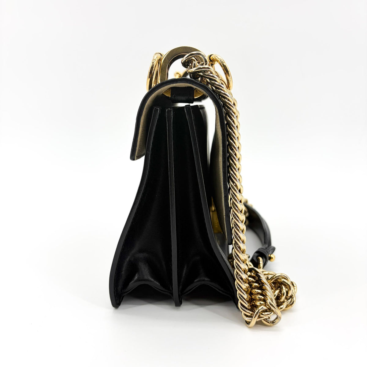 Fendi Kan I Zucca Embossed Leather, Black, Leather, Shoulder Bag