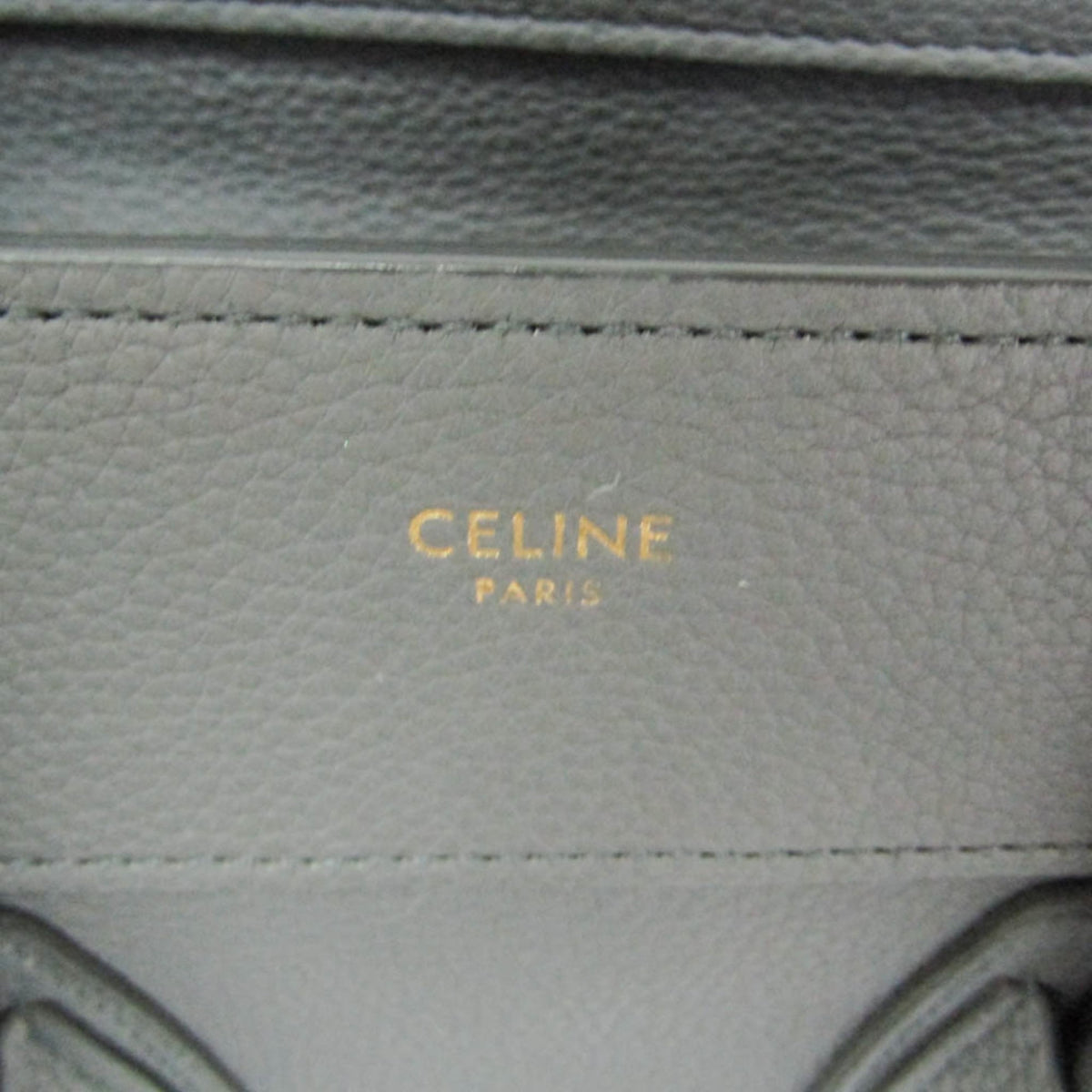 Celine Luggage Smooth Leather, Gray, Leather, Handbag