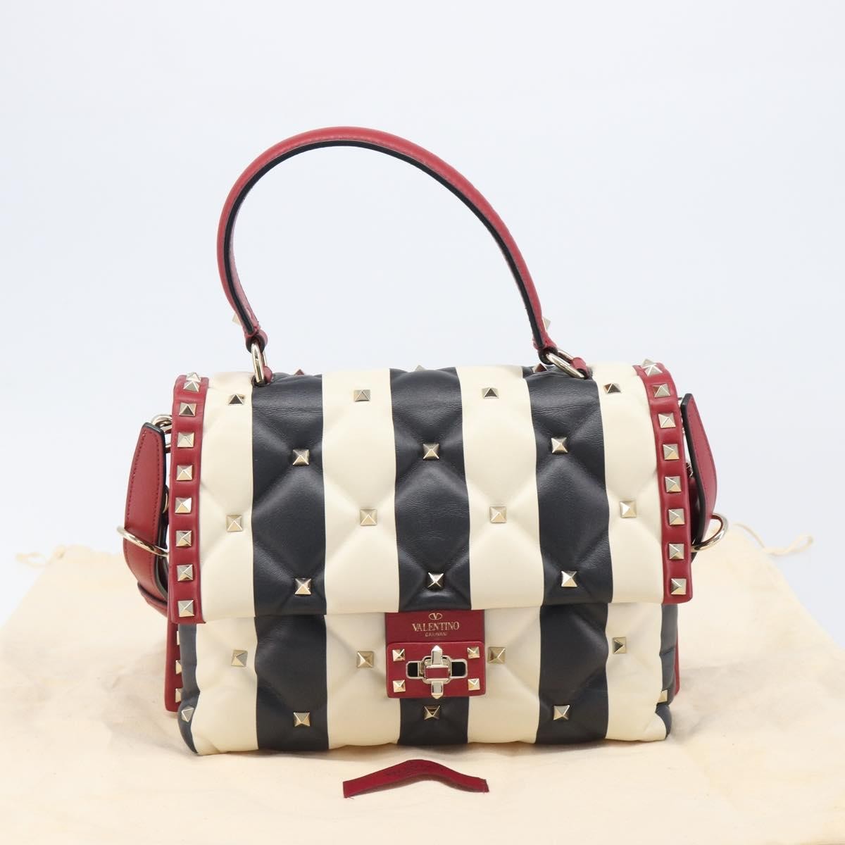 Valentino Garavani Candystud Top Handle Leather, Red, Leather, Handbag