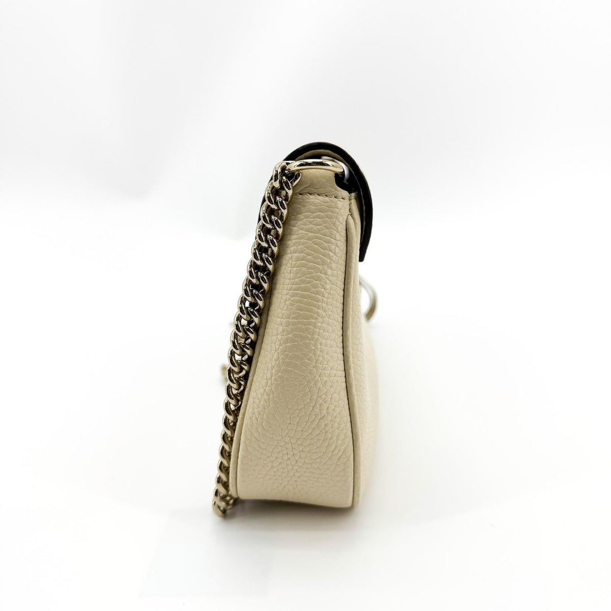 Gucci Soho Chain Leather, Beige, Leather, Crossbody Bag