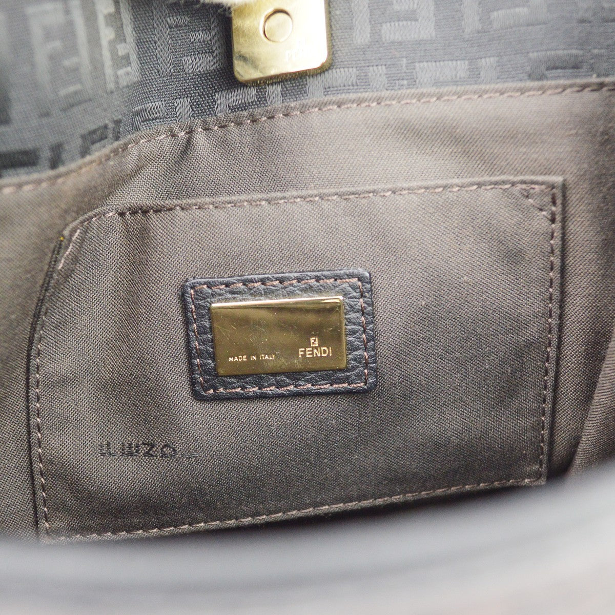 Fendi Vintage Zucchino Canvas, Black, Canvas, Tote Bag