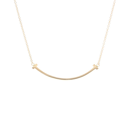 Tiffany & Co. T Smile Pendant 18K Yellow Gold, Gold, Pink Gold, Necklace