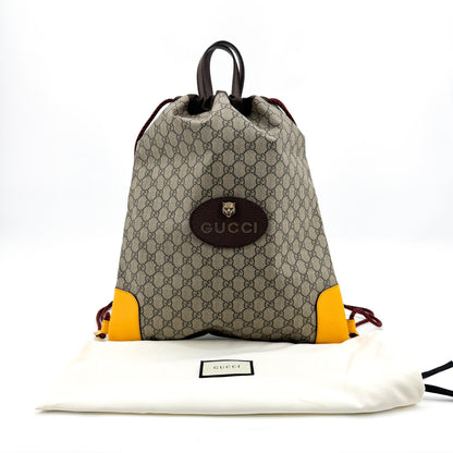 Gucci Neo Vintage Drawstring GG Coated Canvas, Beige, Canvas, Backpack