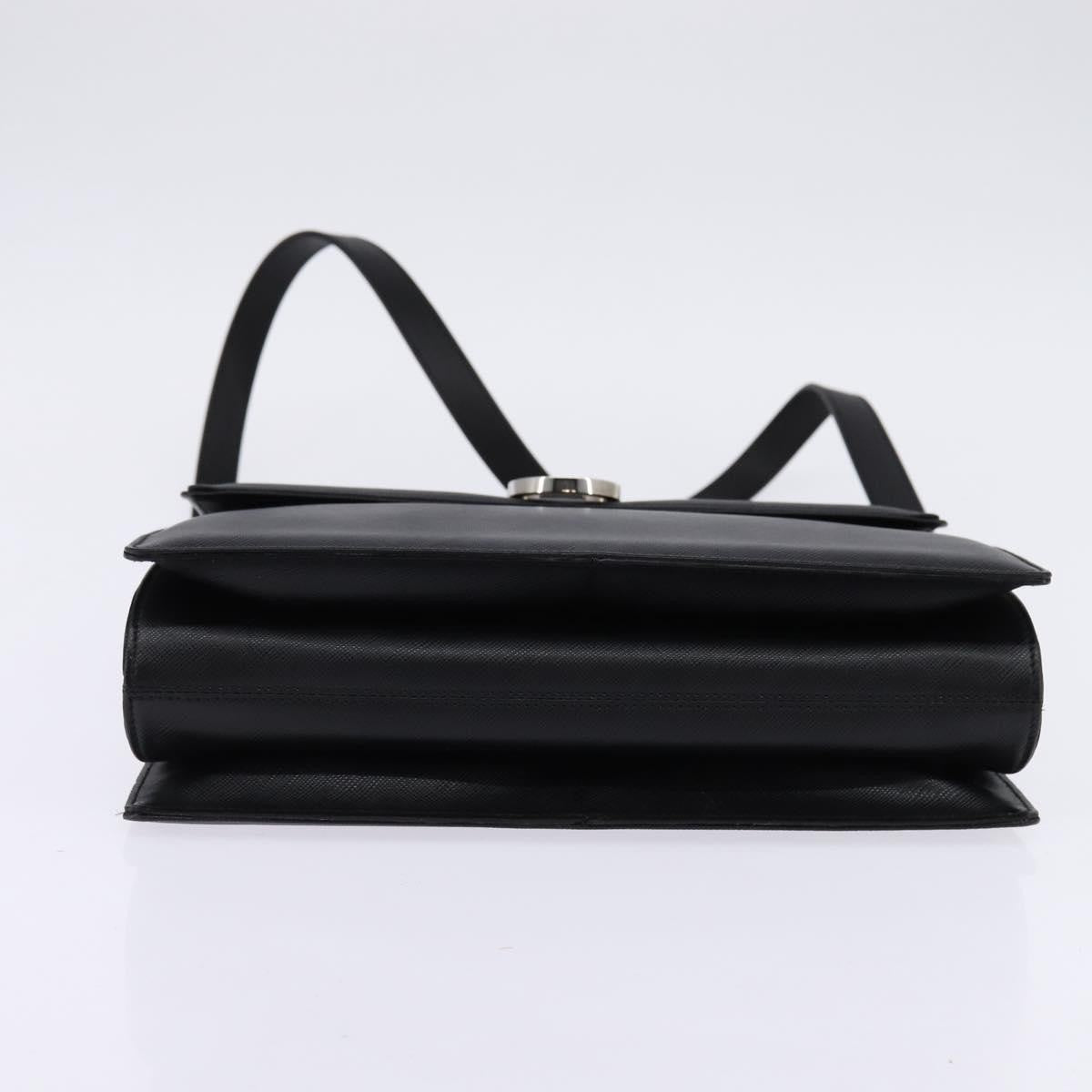 Salvatore Ferragamo Convertible Top Handle Leather, Black, Leather, Handbag