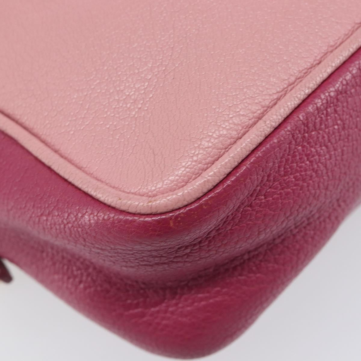 Miu Miu Madras Double Zip Leather, Pink, Leather, Crossbody Bag
