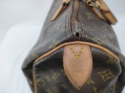 Louis Vuitton Speedy Monogram, Brown, Canvas, Handbag