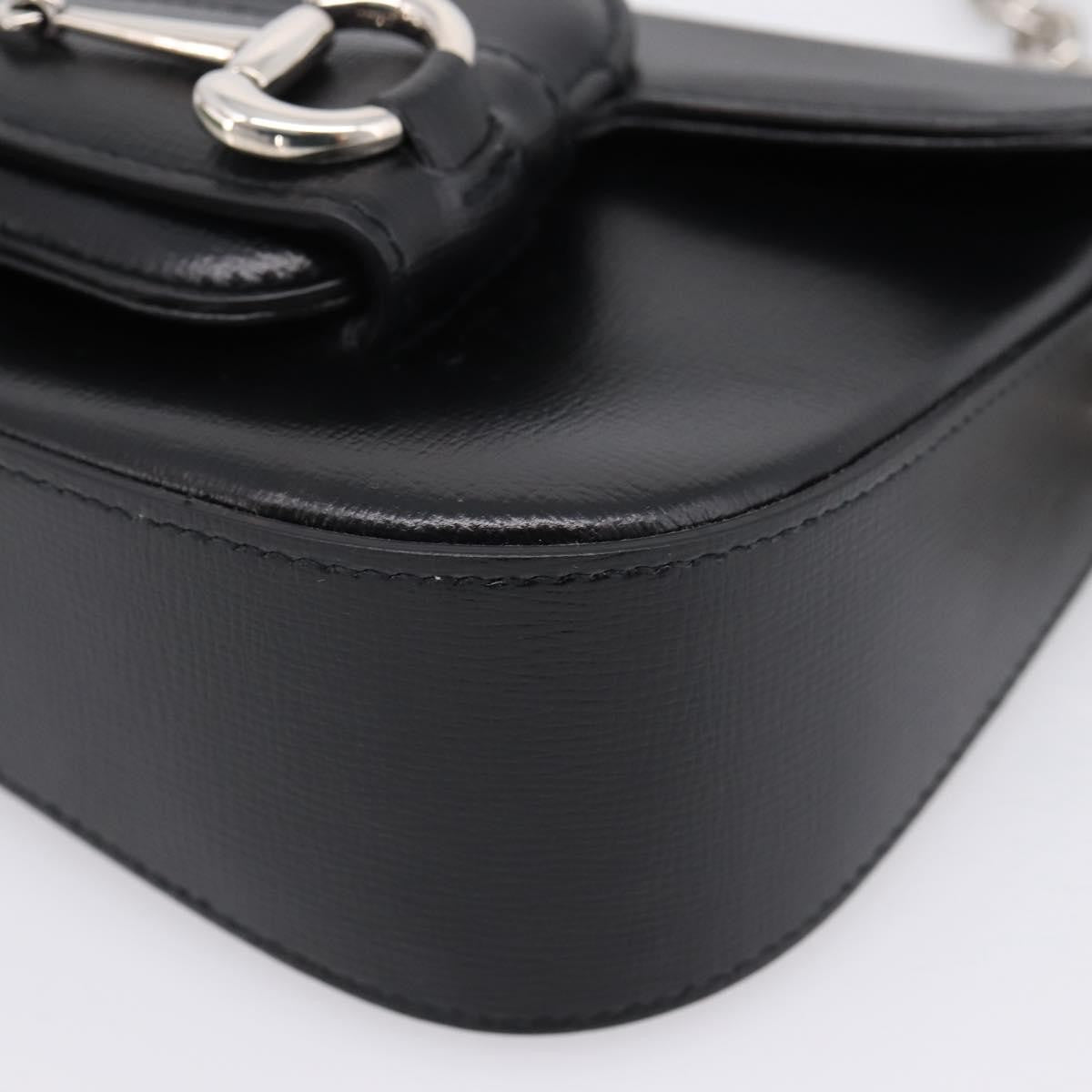 Gucci Horsebit 1955 Asymmetric Leather, Black, Leather, Shoulder Bag