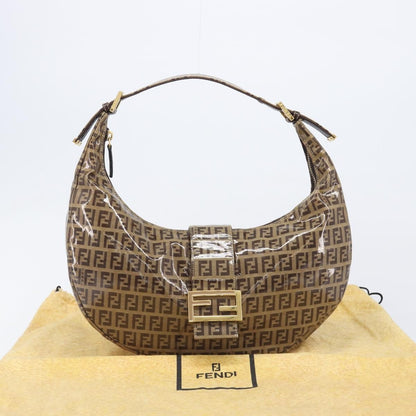 Fendi Zucchino Canvas Mamma Baguette Canvas, Brown, Canvas, Shoulder Bag