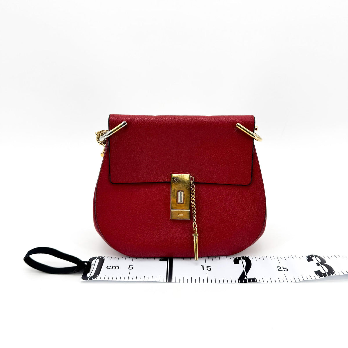 Chloe Drew Leather, Red, Leather, Crossbody Bag