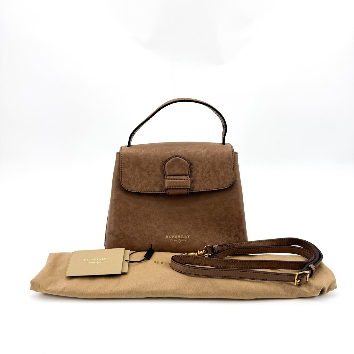 Burberry Camberley Top Handle Leather, Brown, Leather, Handbag