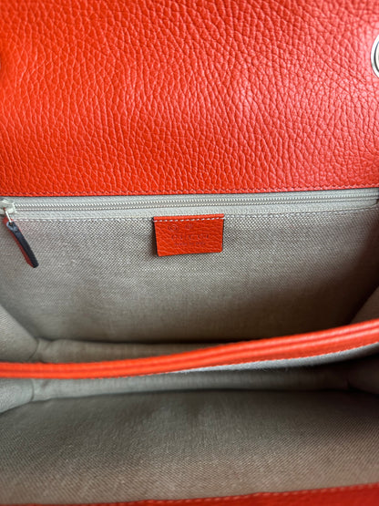 Gucci Interlocking Shoulder Bag Leather, Orange, Leather, Shoulder Bag