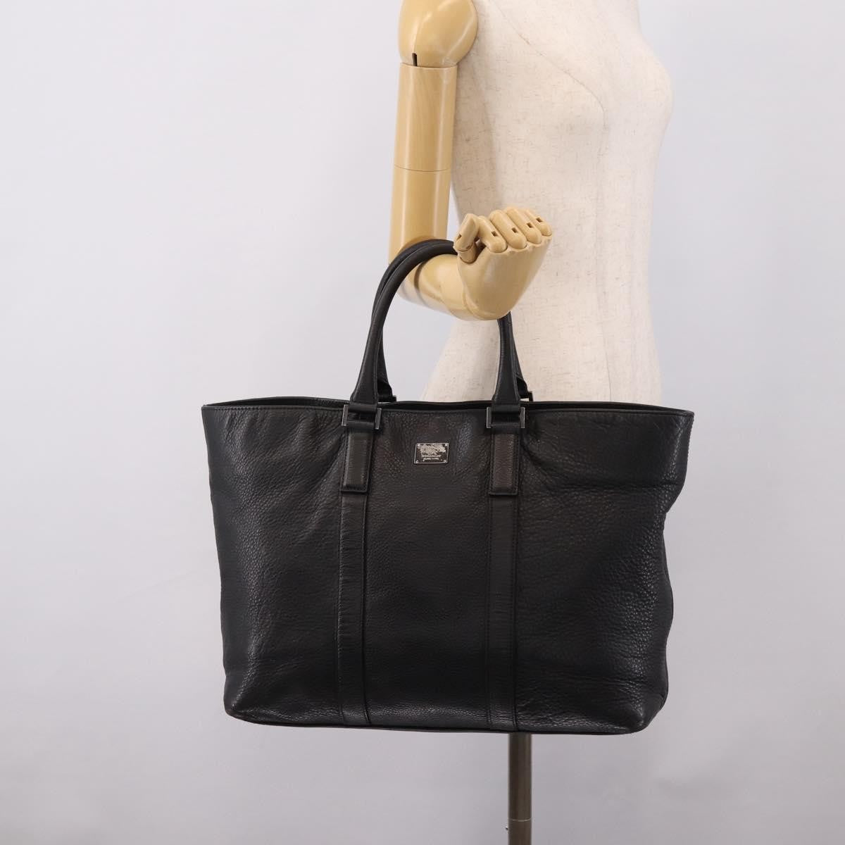 Burberry Black Label Leather, Black, Leather, Tote Bag