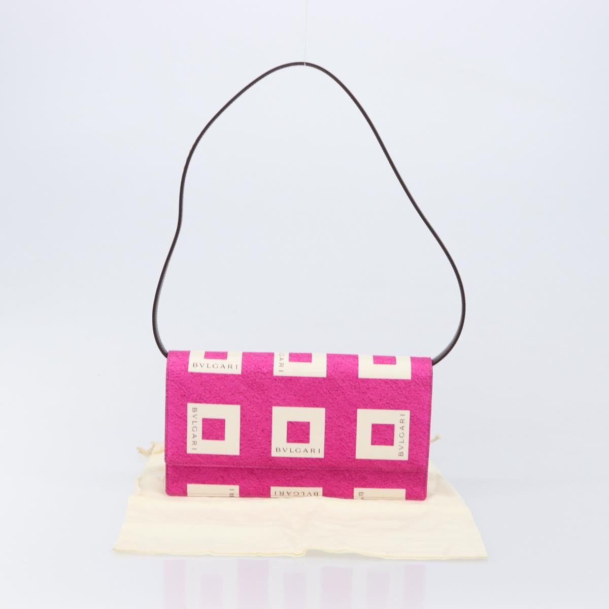 Bvlgari Clutch Canvas and Leather, Pink, Canvas, Clutch