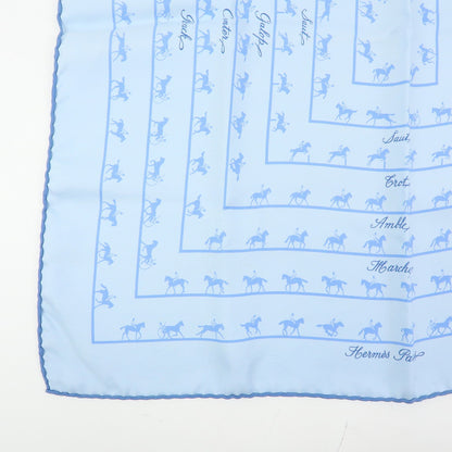 Hermes Carré 42 Silk, Blue, Silk, Scarf