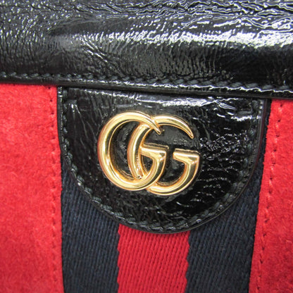 Gucci Ophidia Chain Suede, Red, Leather, Shoulder Bag