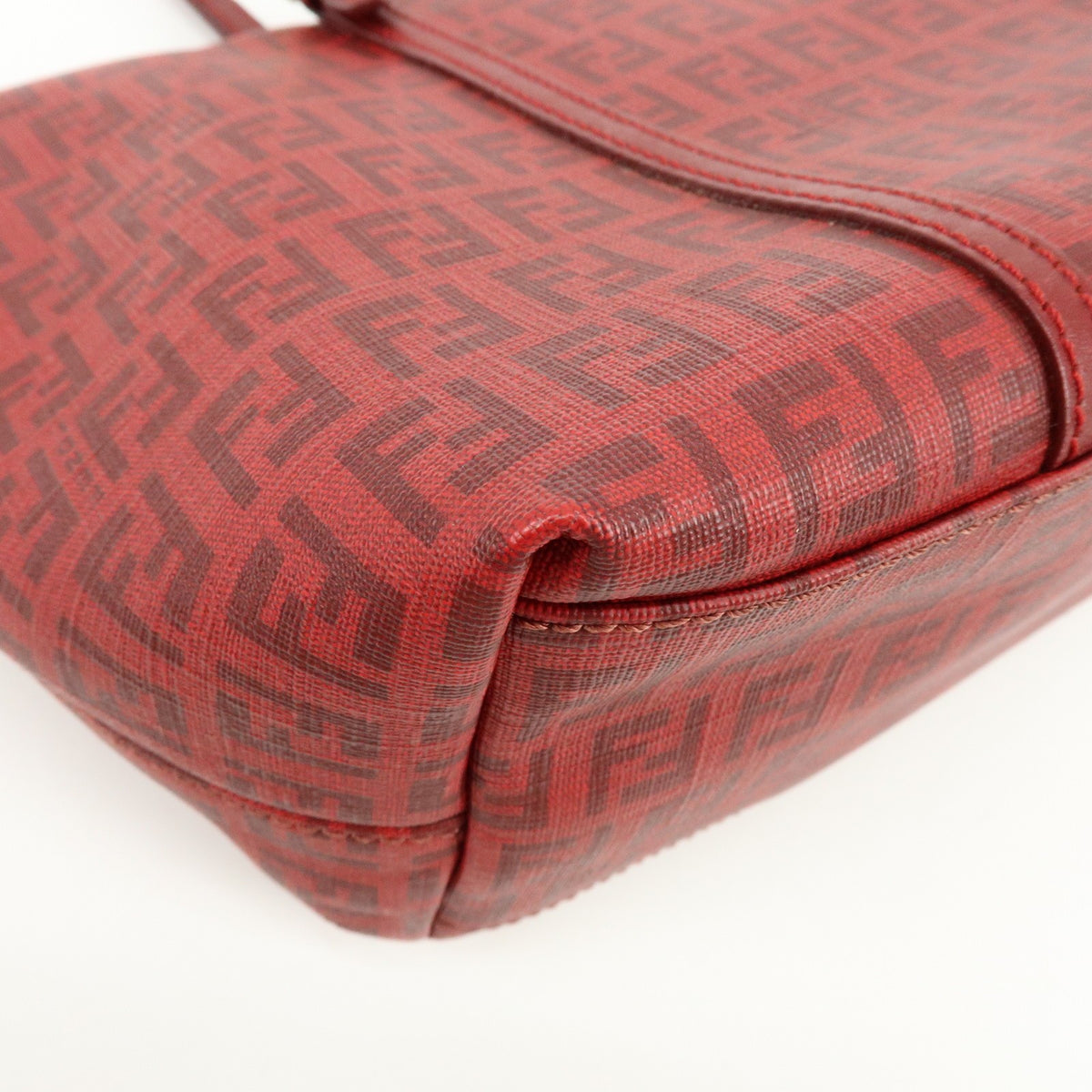Fendi Superstar Zucchino Coated Canvas, Red, PVC, Tote Bag