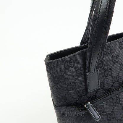 Gucci Tote GG Canvas and Leather, Black, Canvas, Tote Bag