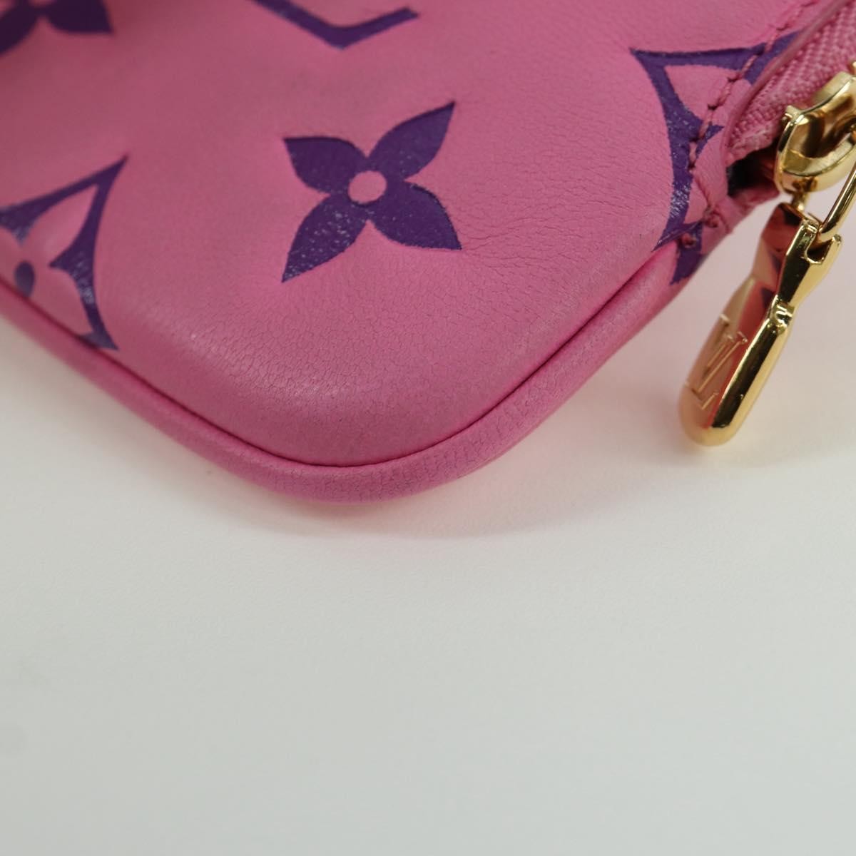 Louis Vuitton Lanyard Multipochette Coin Case Monogram Empreinte, Pink, Canvas, Wallet