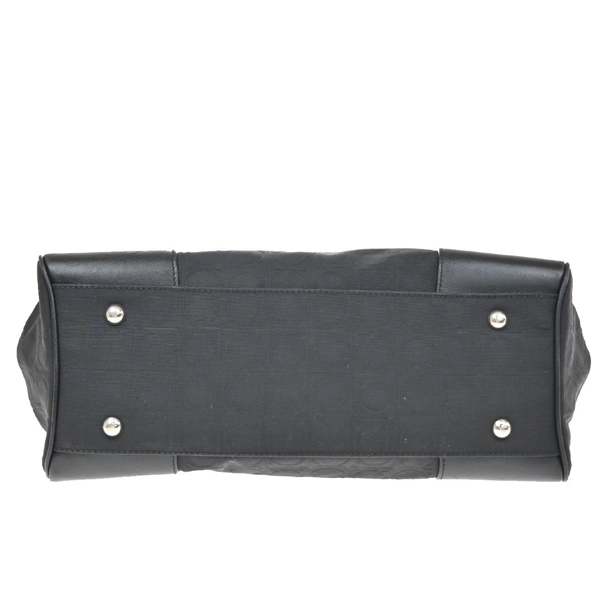Salvatore Ferragamo Gancini Tote Canvas, Black, Canvas, Tote Bag