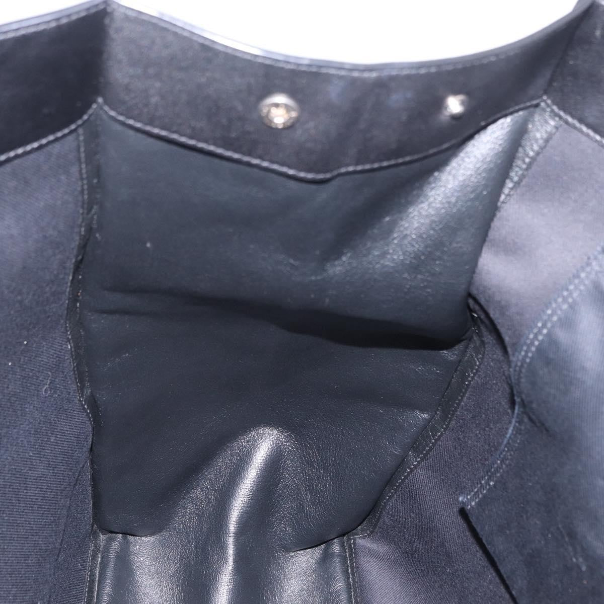 Saint Laurent Rive Gauche Shopper Embossed Leather, Black, Leather, Tote Bag