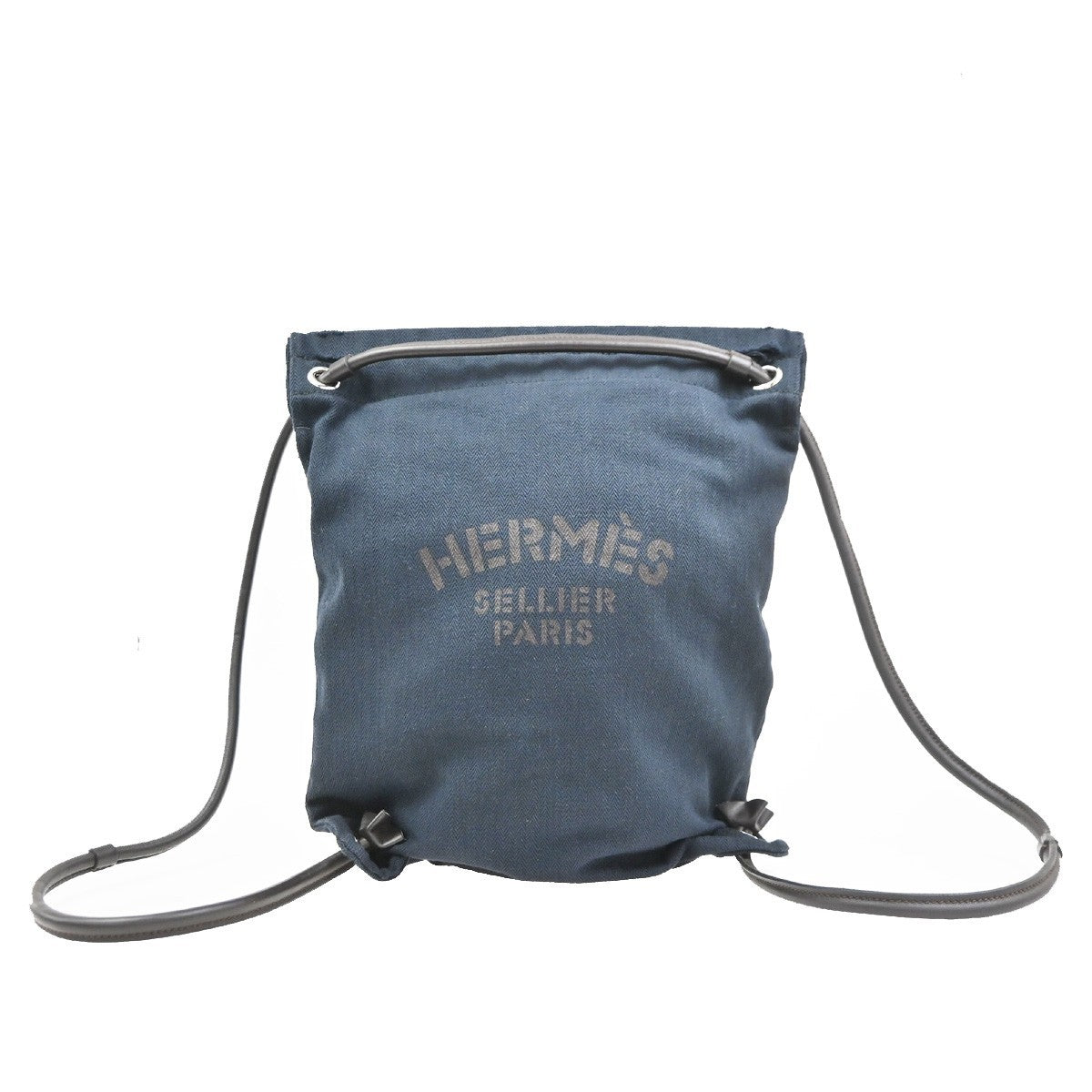Hermes Maline Toile, Blue, Canvas, Backpack