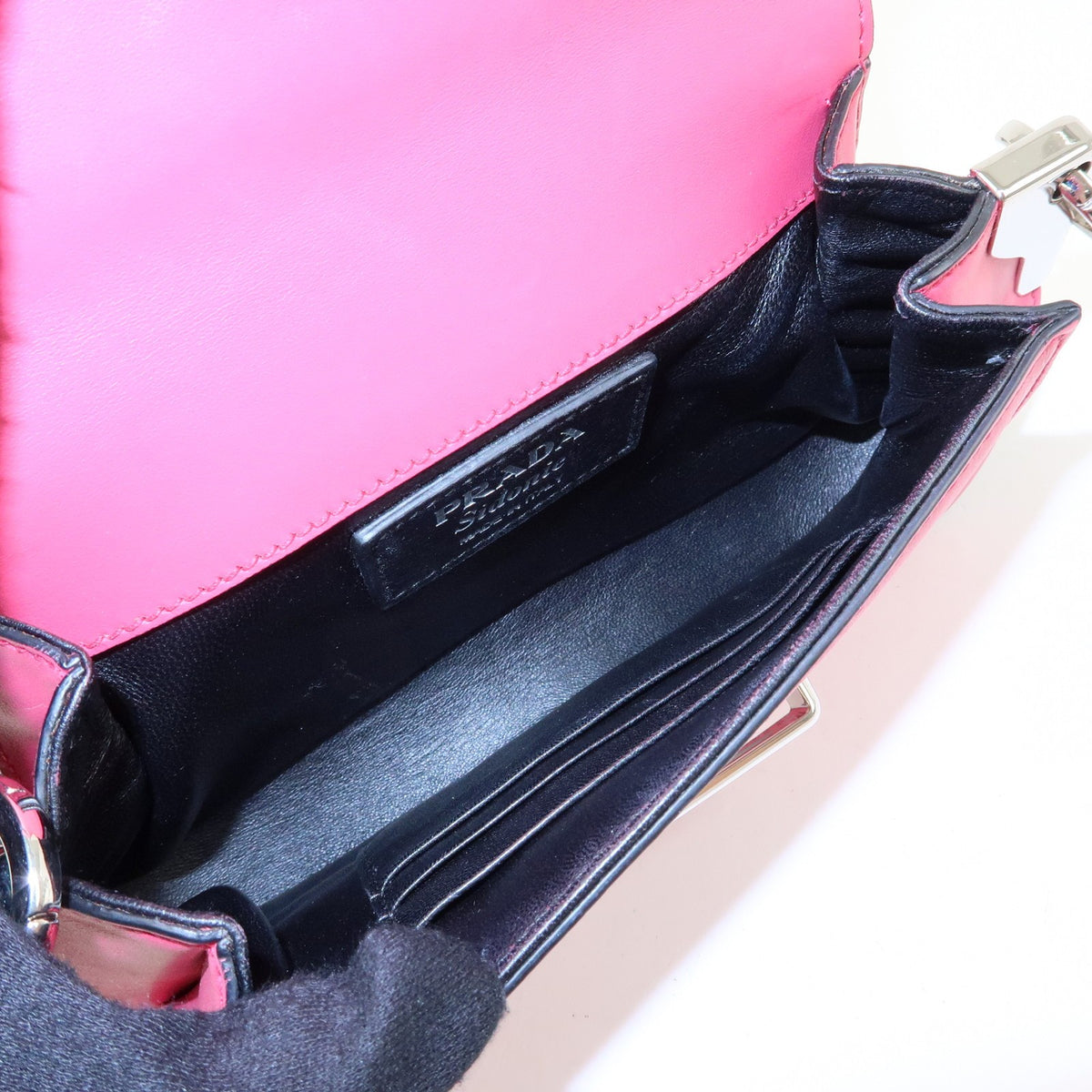 Prada Sidonie City Calf, Pink, Leather, Shoulder Bag
