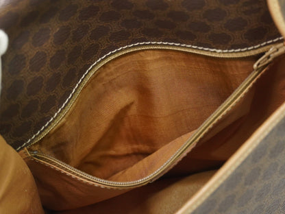 Celine Vintage Macadam Canvas and Leather, Brown, Canvas, Shoulder Bag