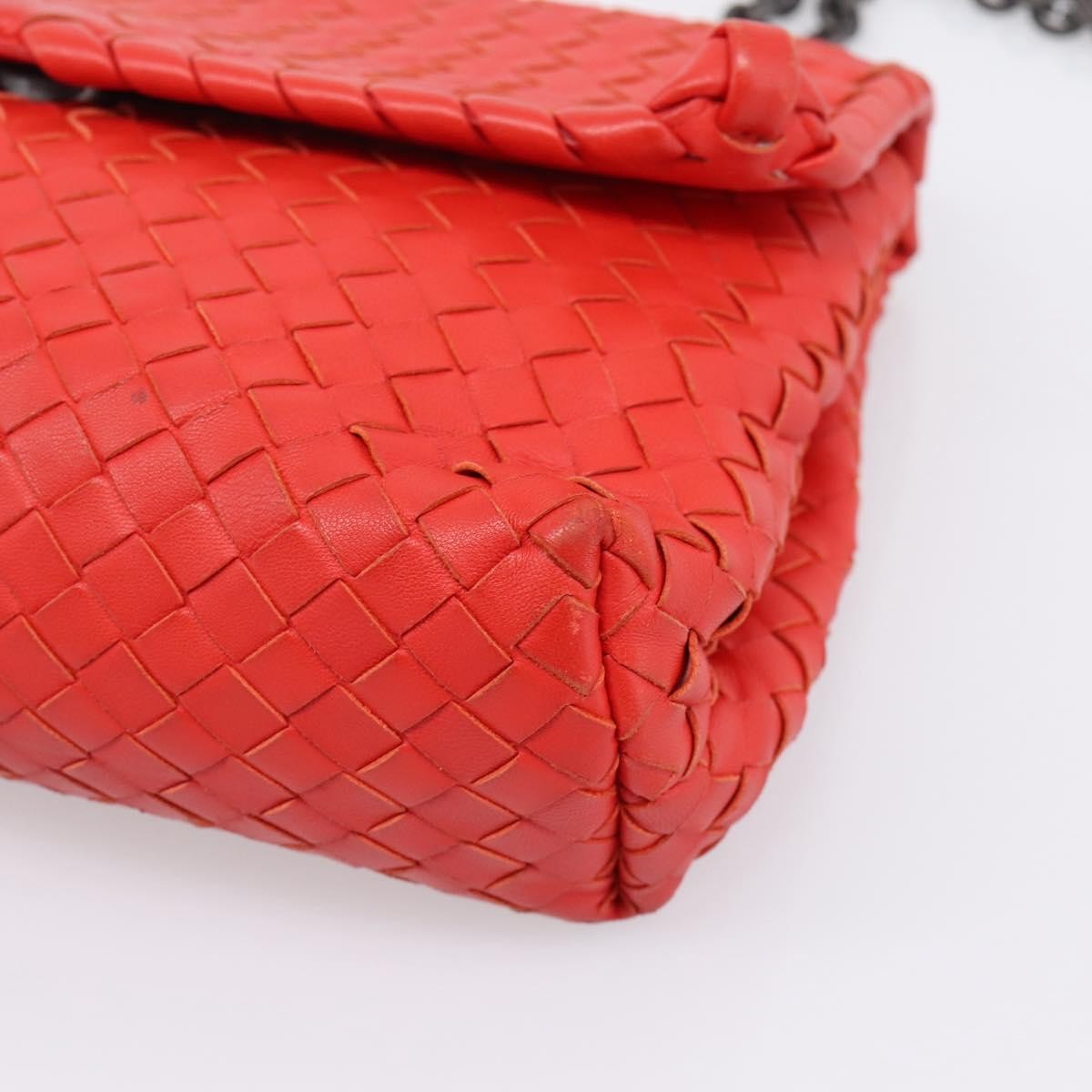 Bottega Veneta Olimpia Intrecciato Nappa, Red, Leather, Shoulder Bag