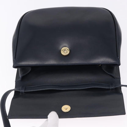 Salvatore Ferragamo Gancini Leather, Navy, Leather, Shoulder Bag