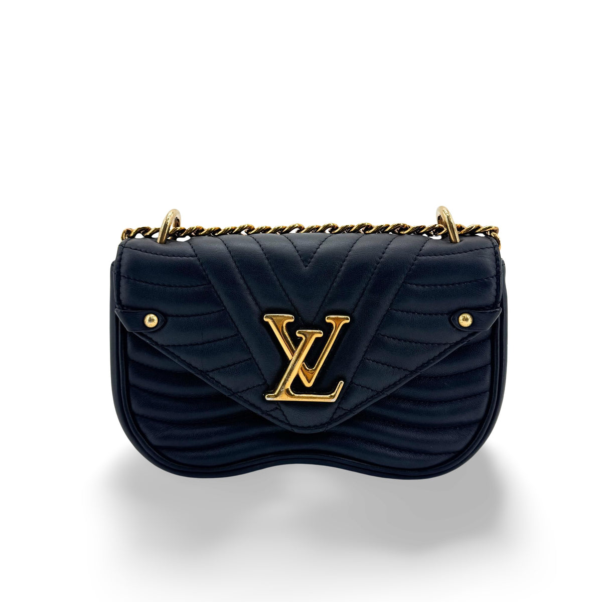 Louis Vuitton New Wave Chain Quilted Leather, Black, Leather, Handbag