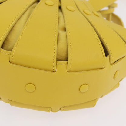 Bottega Veneta Shell Leather, Yellow, Leather, Handbag