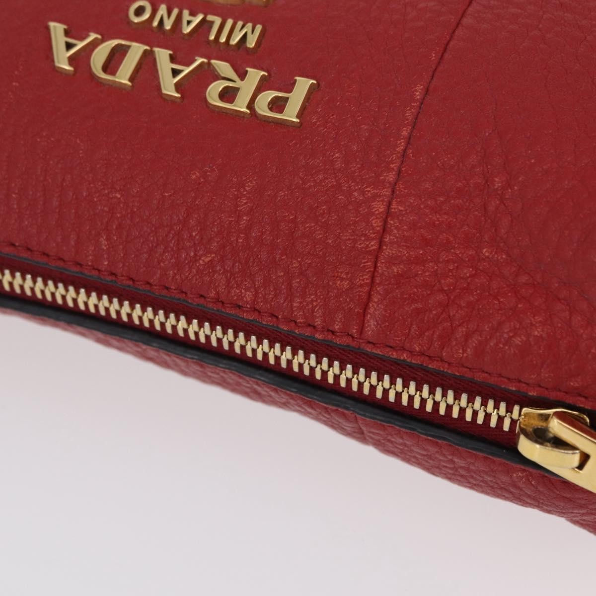 Prada Barrel Vitello Phenix, Red, Leather, Crossbody Bag