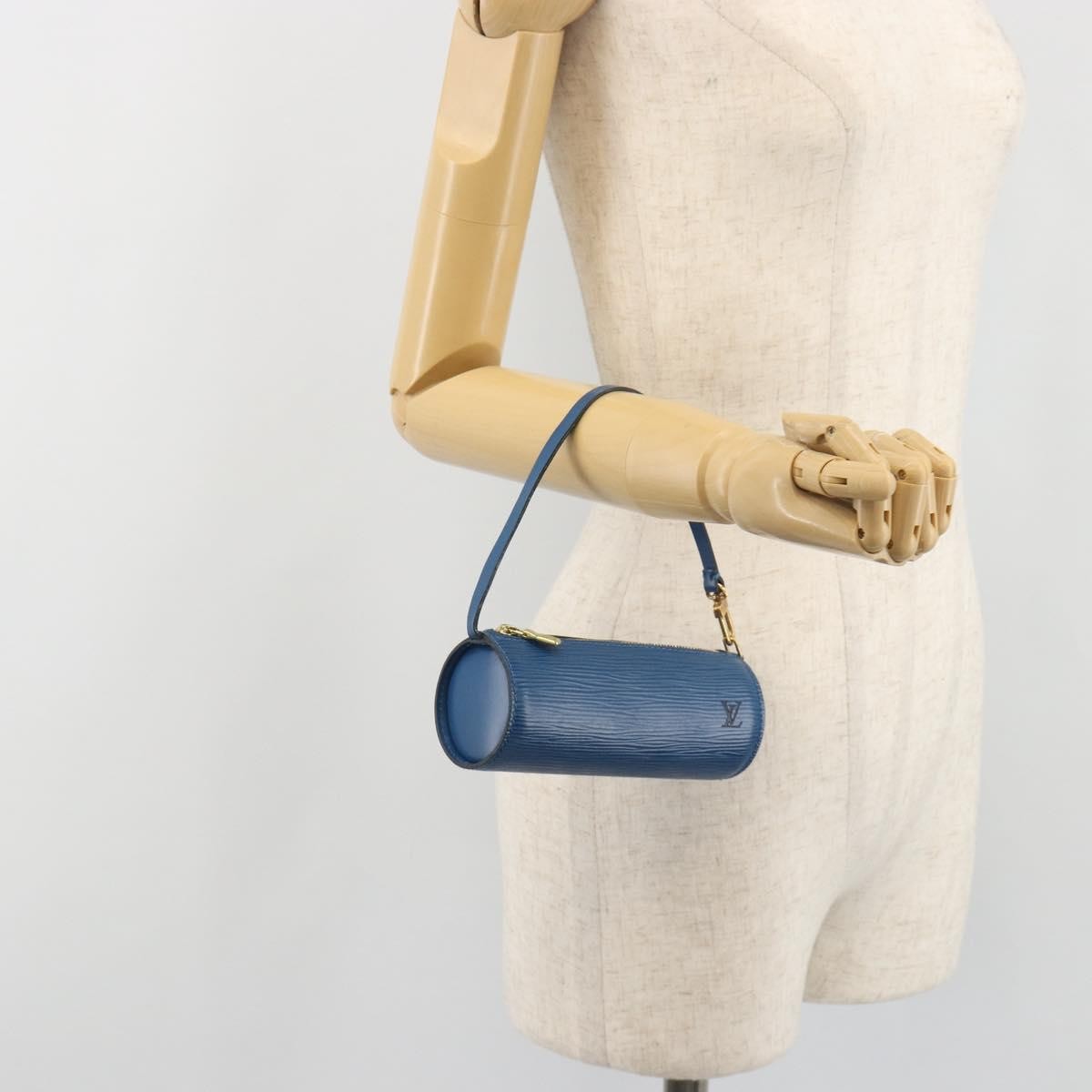 Louis Vuitton Soufflot Pochette Epi Leather, Blue, Leather, Clutch