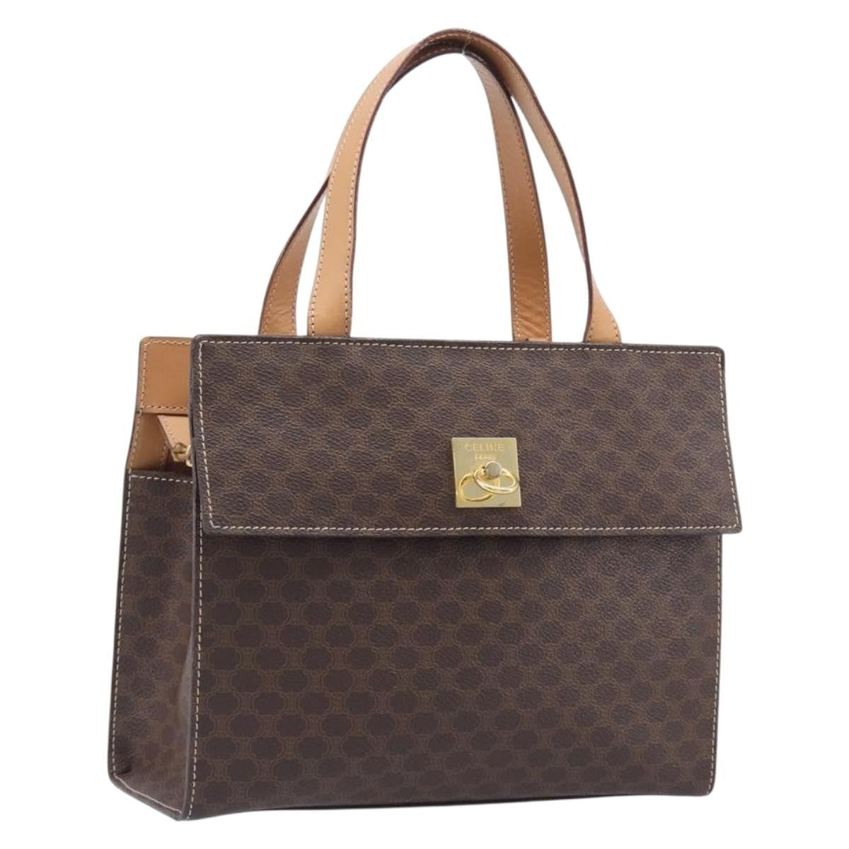 Celine Handbag Canvas, Brown, Canvas, Handbag