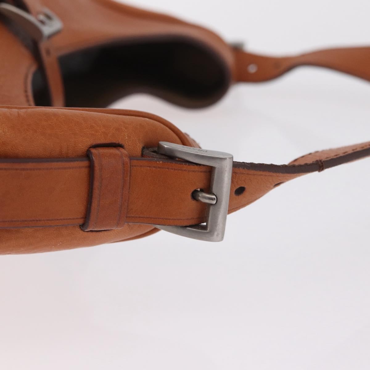 Prada Shoulder Leather, Brown, Leather, Shoulder Bag