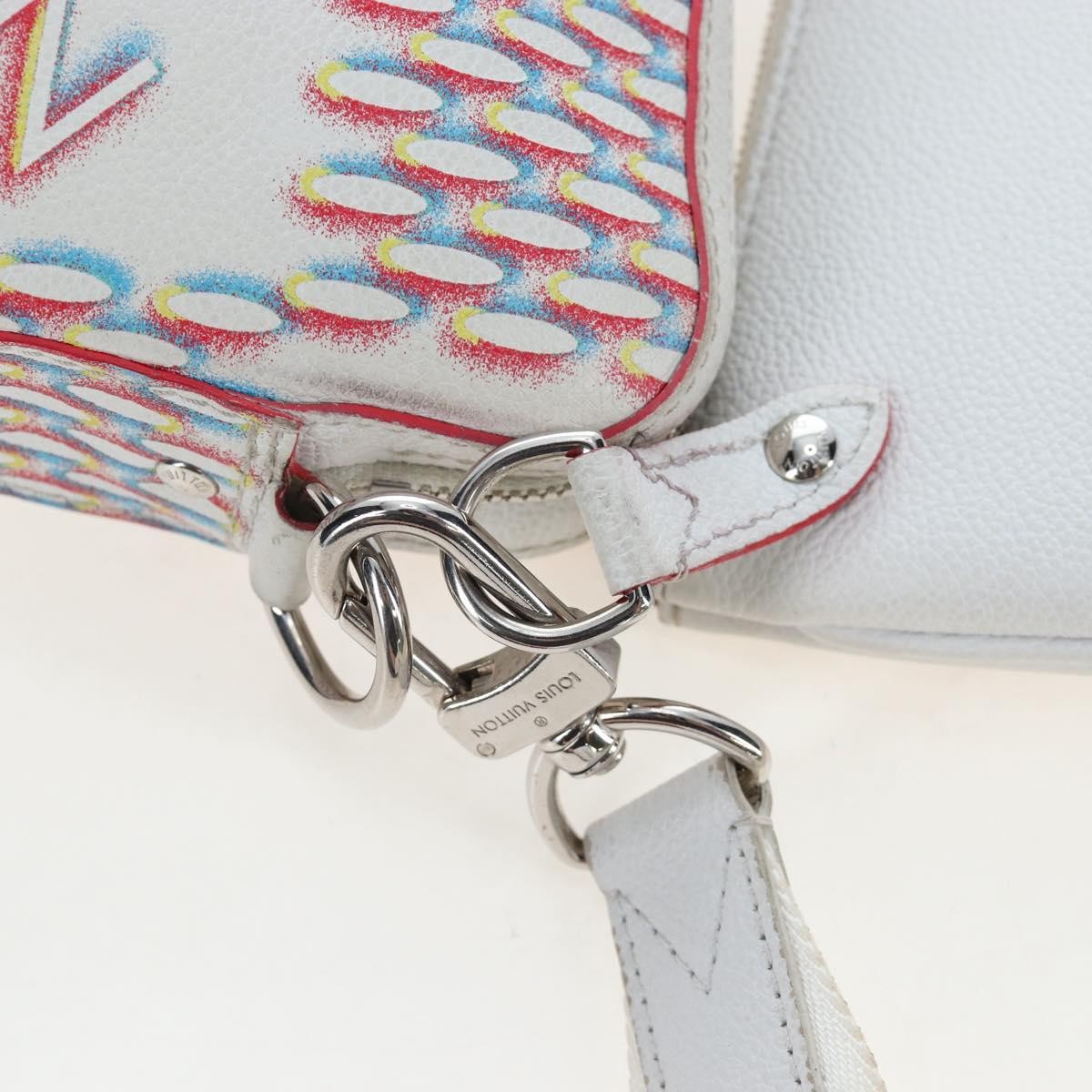 Louis Vuitton Trio Messenger Limited Edition Damier Spray Leather, White, Canvas, Handbag