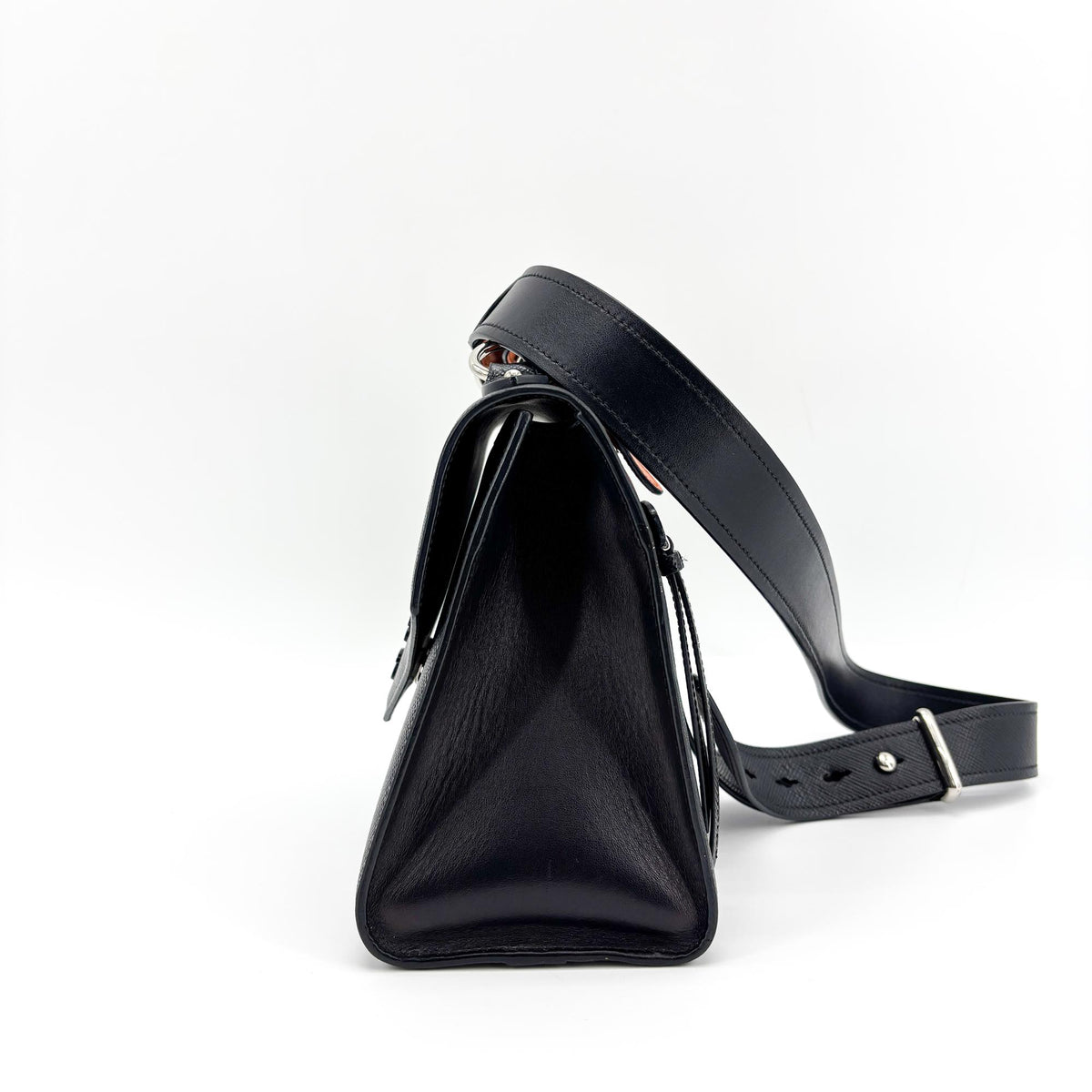 Prada Monochrome Saffiano Leather, Navy, Leather, Tote Bag