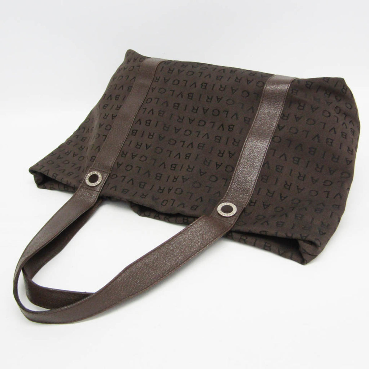 Bvlgari Logomania Canvas, Brown, Canvas, Tote Bag