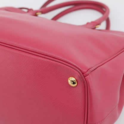 Prada Galleria Double Zip Saffiano Leather, Pink, Leather, Tote Bag