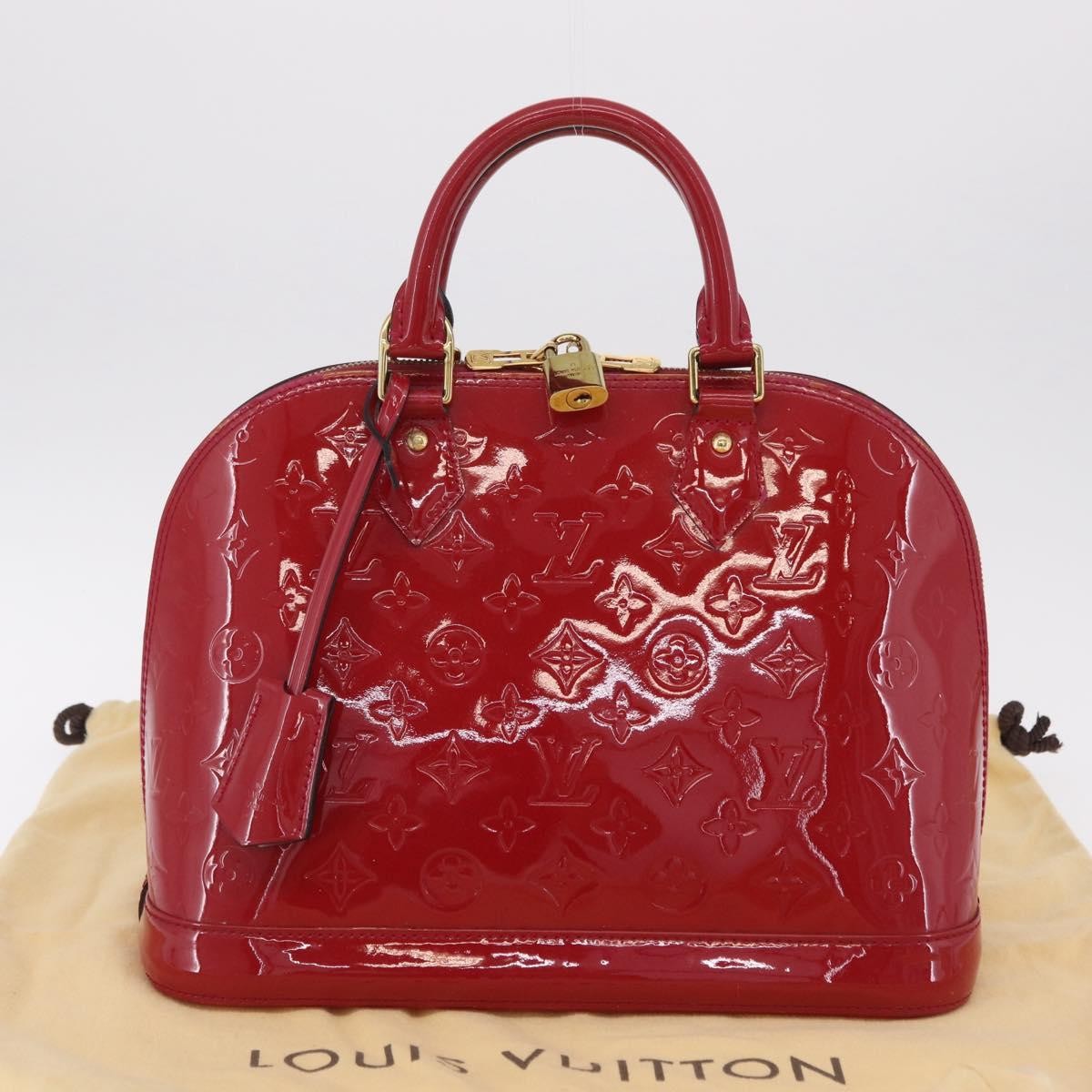 Louis Vuitton Alma Monogram Vernis, Pink, Patent Leather, Handbag