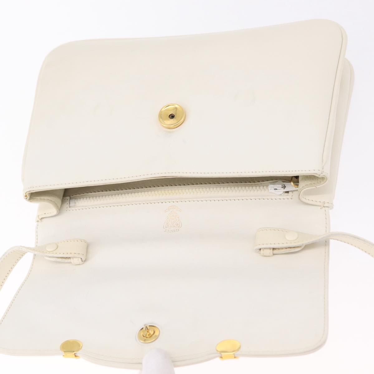 Gucci Shoulder Leather, White, Leather, Shoulder Bag