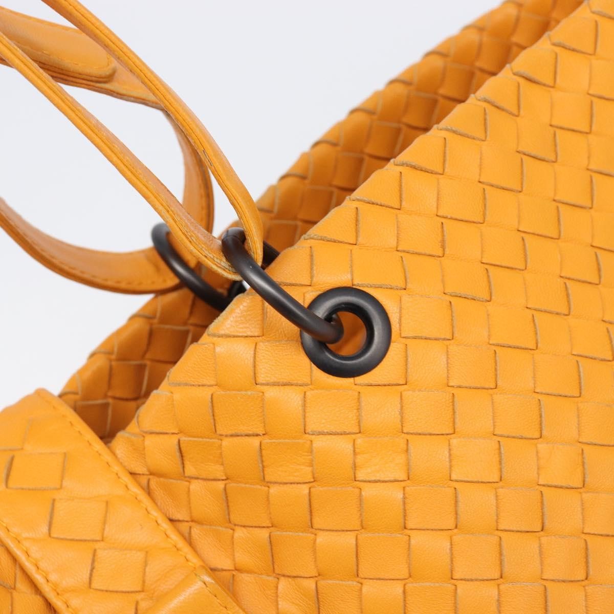 Bottega Veneta Capri Intrecciato Nappa, Orange, Leather, Tote Bag