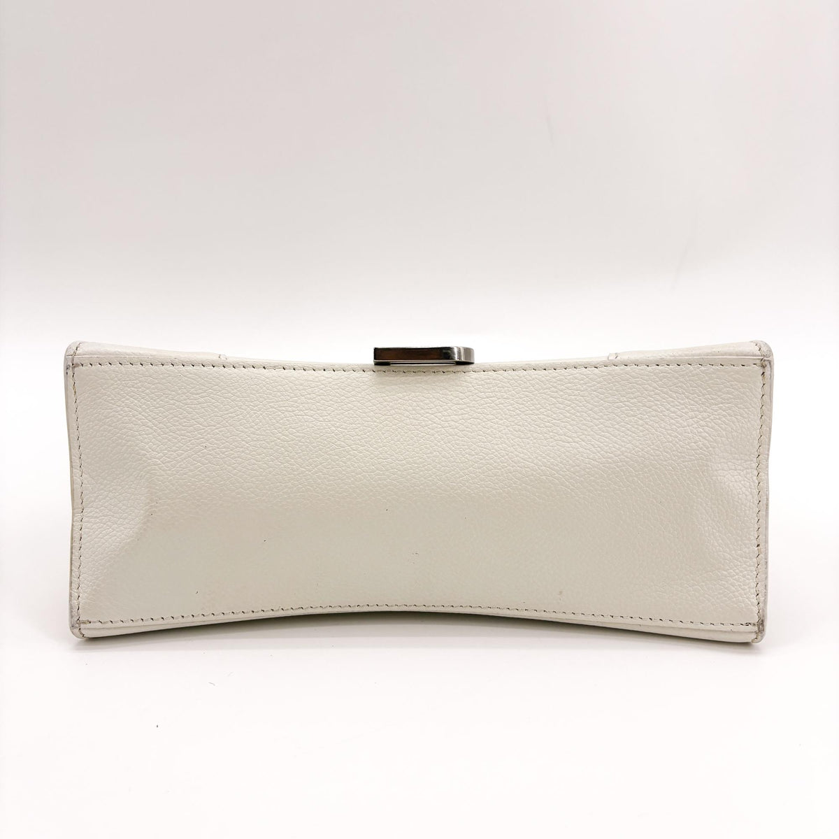 Balenciaga Hourglass Top Handle Leather, White, Leather, Handbag