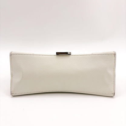 Balenciaga Hourglass Top Handle Leather, White, Leather, Handbag