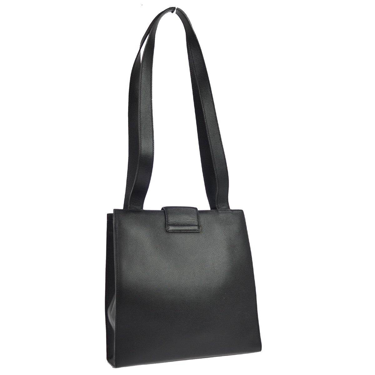Celine Vintage Turnlock Leather, Black, Leather, Shoulder Bag