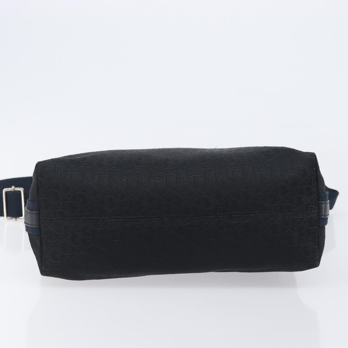 Christian Dior Vintage Street Chic Messenger Diorissimo Canvas and Leather, Black, Canvas, Handbag