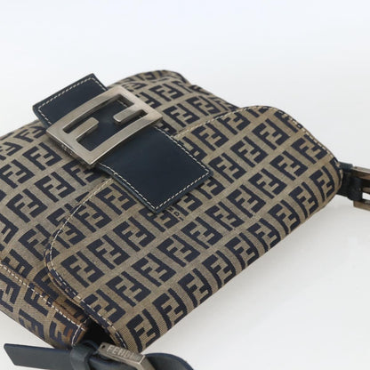 Fendi Zucchino Canvas Mamma Baguette canvas, NAVY, CANVAS, Handbag