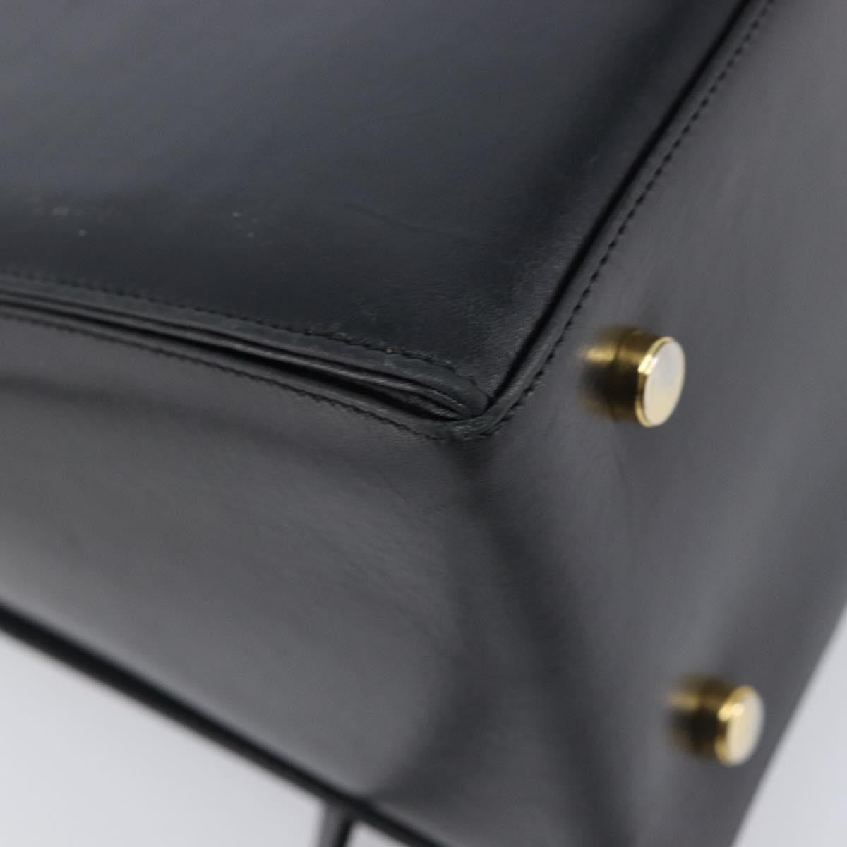 Salvatore Ferragamo Convertible Top Handle Leather, Black, Leather, Handbag