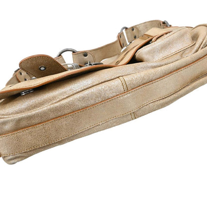 Christian Dior Vintage Gaucho Double Saddle Leather, Gold, Leather, Handbag