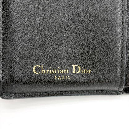 Christian Dior Saddle Lotus Leather, Black, Leather, Wallet
